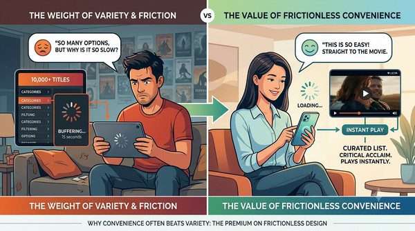 Why Convenience Often Beats Variety: The Premium on Frictionless Design